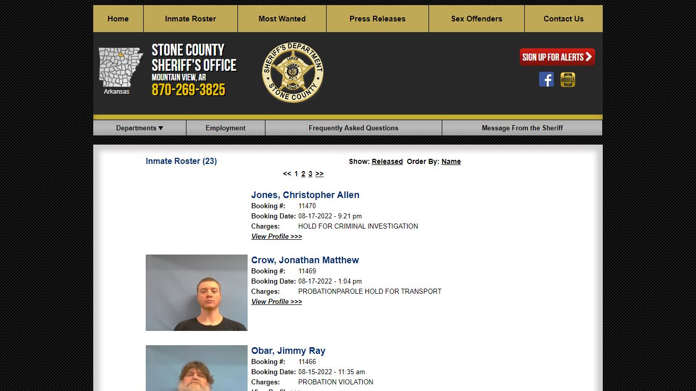 Inmate Roster - Current Inmates Booking Date Descending - Stone County ...